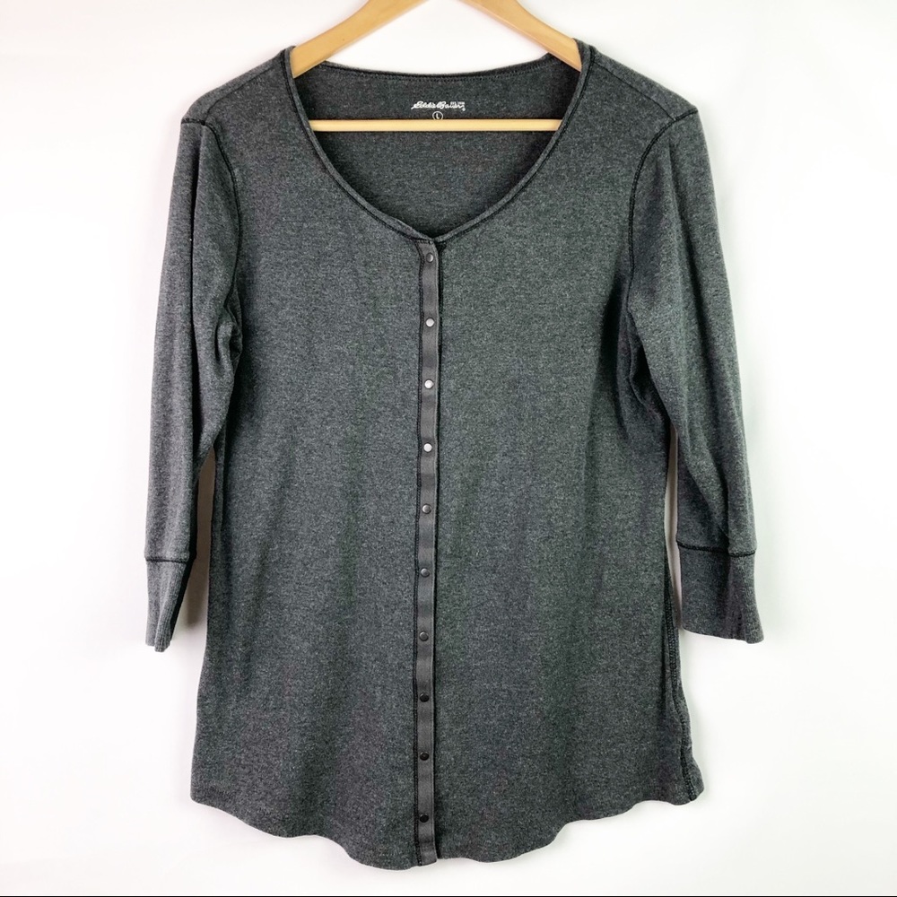 🛍BOGO Eddie Bauer 3/4 Sleeve, Snap Front Size L